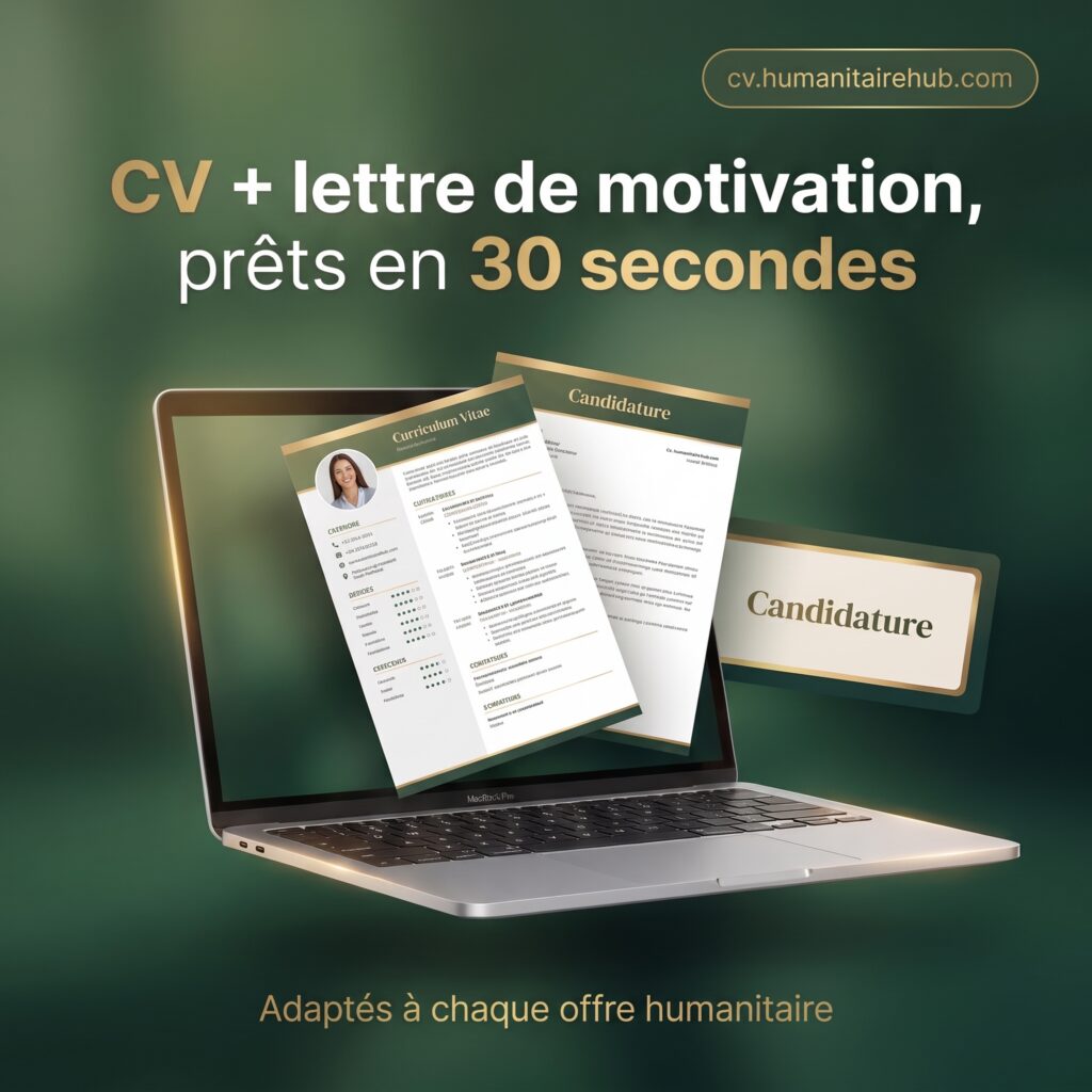 CV et lettre de motivation humanitaires, prêts en 30 secondes